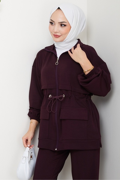 Bestenur Double Suit with Cap Pocket 1652 - Plum
