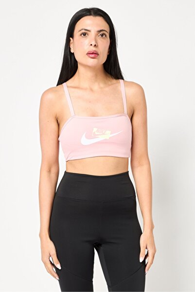 Nike Women Brand Logo Padded Sports Bra, Pink
