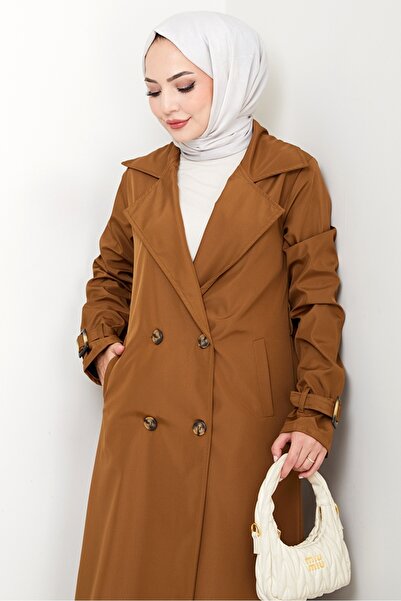 Bestenur Tam Boy Su Geçirmez Trenç 1596 - Taba