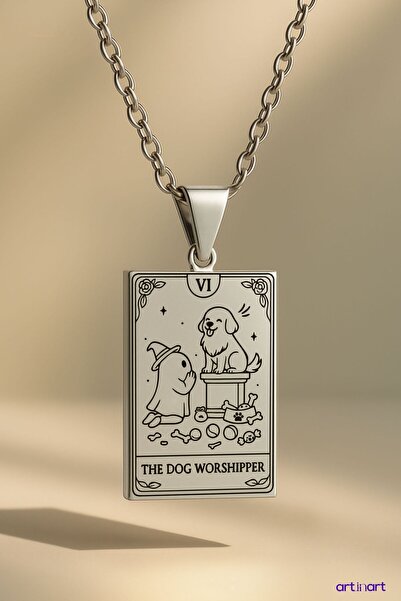 ArtinArt قلادة التارو لمحبي الكلاب |   قلادة من الفولاذ المقاوم للصدأ باللون ...