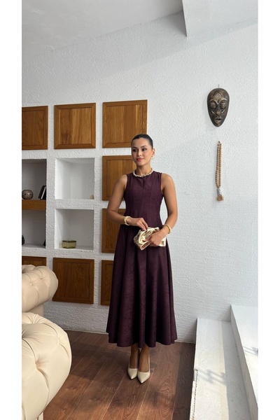 MY GRS SÜET KUMAŞ SIFIR KOL KİLOŞ ELBİSE