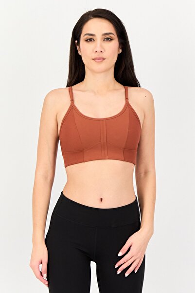 Nike Women Brand Logo Lightly Padded Training Sports Bra, Brown