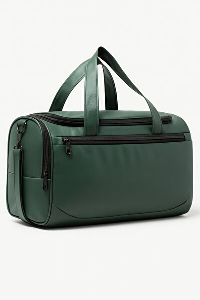 KAFF Штучна шкіра Хакі Бічна вставка Унісекс Об'ємна дорожня спортивна сумка для фітнесу - 00124