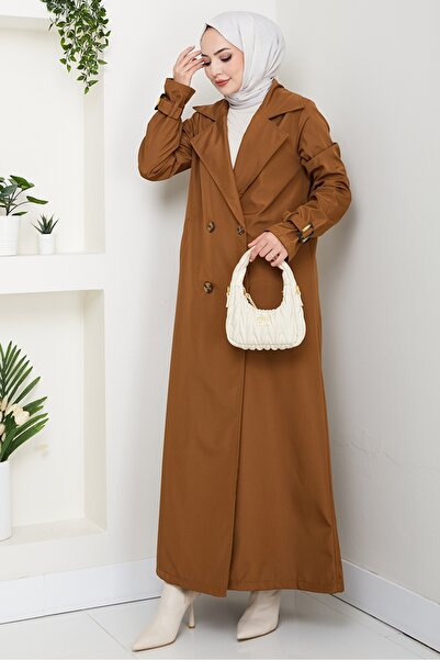 Bestenur Tam Boy Su Geçirmez Trenç 1596 - Taba