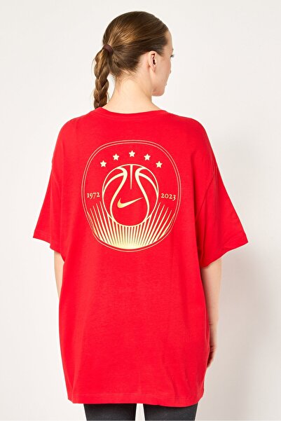 Nike Women Loose Fit Short Sleeve Outdoor T-Shirt, Red