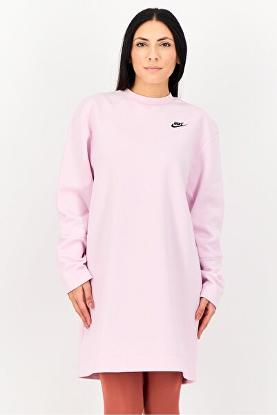 Nike Women Sportswear Fit Long Sleeve Outdoor Sweatshirt, Light Pink