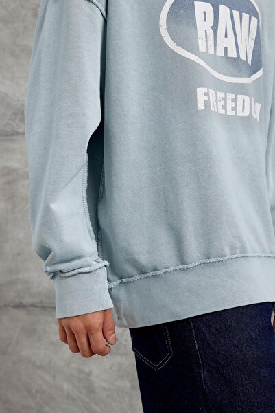 NOMARC Γκρι ΦΟΥΤΕΡΙΕΣ ΜΕ ΕΚΤΥΠΩΣΗ RAW oversized