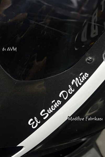 Modifiye Fabrikası El Sueno Del Nino Sticker Folyo (Bir Çocuğun Rüyası) ( 15CM x 2CM ) BEYAZ