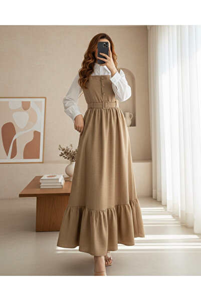 MissRunin Top Düğmeli Gömlekli İkili Takım Jile