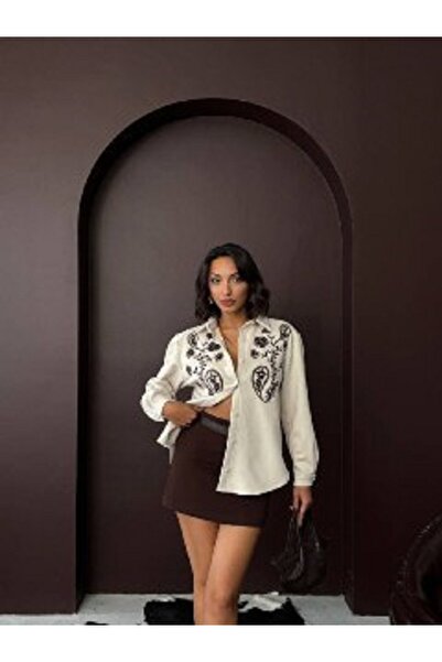 Pelin Jeans ΚΑΜΠΑΝΙΑΤΙΚΟ ΠΟΥΚΑΜΙΣΟ ΜΕ ΚΕΝΤΗΜΕΝΟ ΣΧΕΔΙΟ