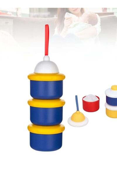 Generic Baby Milk Powder Formula Container - Portable 3-Layer Food Storage Box