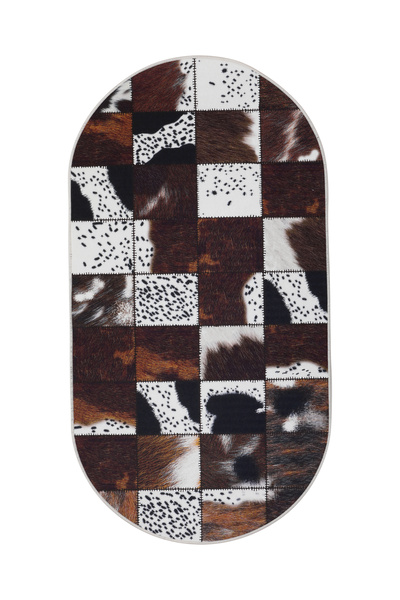 Dijidekor ΨΗΦΙΑΚΟ Οβάλ ΧΑΛΙ χωρίς κρόσσια ΜΟΝΤΕΛΟ DR01 ΚΑΦΕ Επεξεργάσιμο χαλάκι δαπέδου 60x650