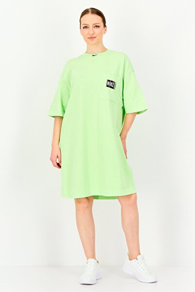 Nike Women Oversized Fit Short Sleeve Outdoor Dress, Lime Green