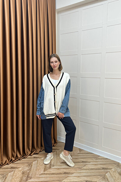 Stilife Μπουφάν τζιν Cat Beard College Ecru