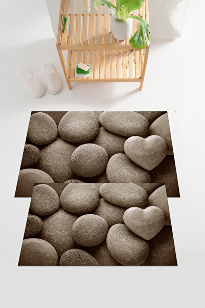 EVİMSEN Set de toaletă pentru baie, lavabil și anti-alunecare, cu model de pi...