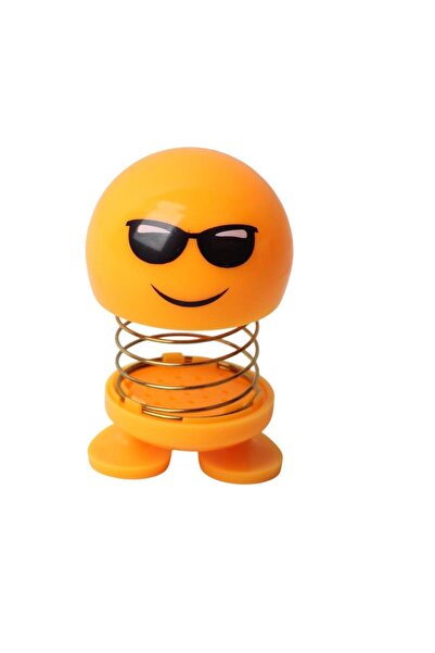 e-life shop تمثال إيموجي مبتسم مع نظارات شمسية، 8 سم، زينة للسيارة، ديكور للم...