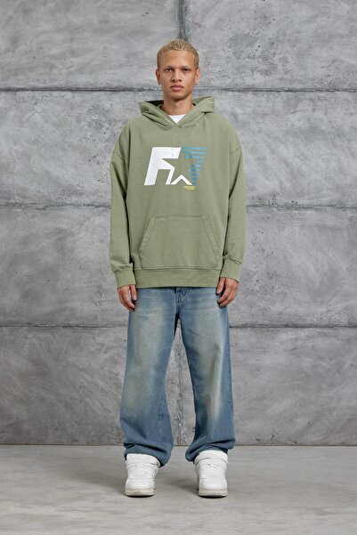 NOMARC Πράσινο F1 PRINTED με κουκούλα oversized ΦΟΥΤΕΡ