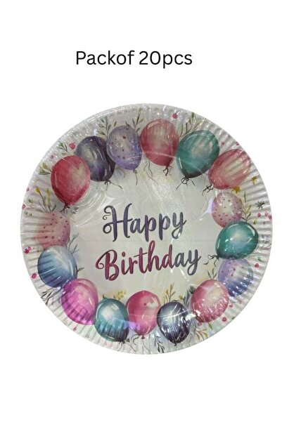 Generic Happy Birthday Paper Plates – Disposable Party Plates Pack of 20