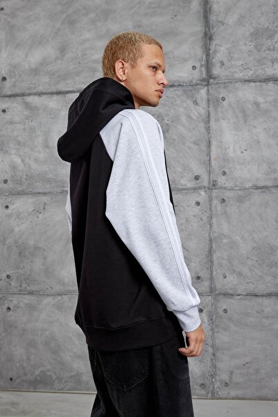 NOMARC ΜΑΥΡΟ 08 ΕΚΤΥΠΩΜΕΝΟ oversized με κουκούλα ΦΟΥΤΕΡ