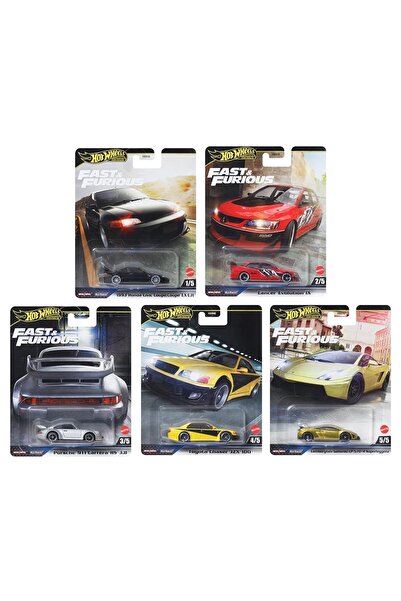 HOT WHEELS Premium Fast & Furious Serisi 5’li Set Diecast Koleksiyon Araba HNW46
