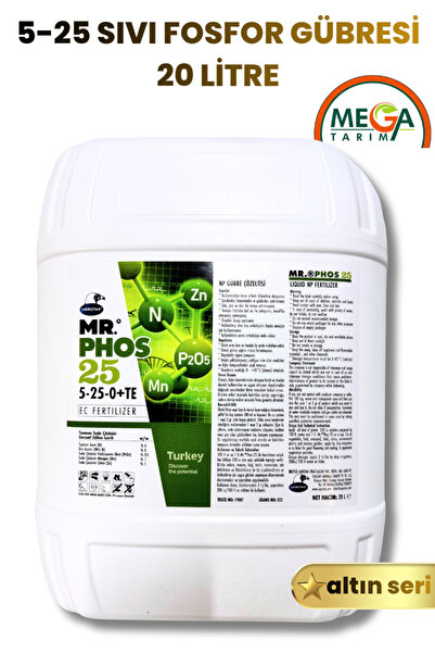 ORDU MEGA TARIM Sıvı Fosfor Gübresi 5-25-0 İçerikli Mr. Phos Gübre Verim Gübr...