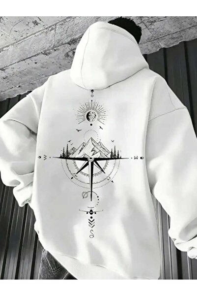 Panda Baskı Tekstil سترة رياضية كبيرة الحجم بتصميم خاص مطبوع عليها بوصلة