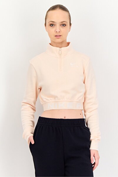 Nike Women Sportswear Fit Long Sleeves Outdoor Sweatshirt, Peach