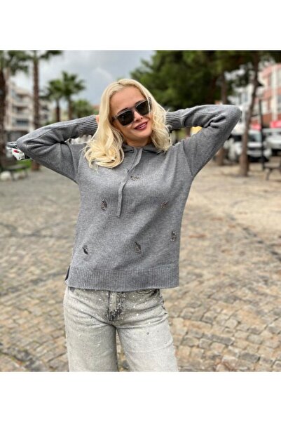 Unique TRICO CU GLUGĂ CU BRODATURI DE PIATRĂ