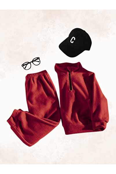 MOONBULL Children's Mock Neck Half Zipper Fleece Set