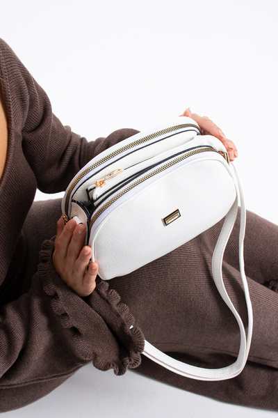 Lifonbag Women's 4-Compartment Soft Leather Adjustable Crossbody Strap Crossbody and Shoulder Bag (22X15 cm)