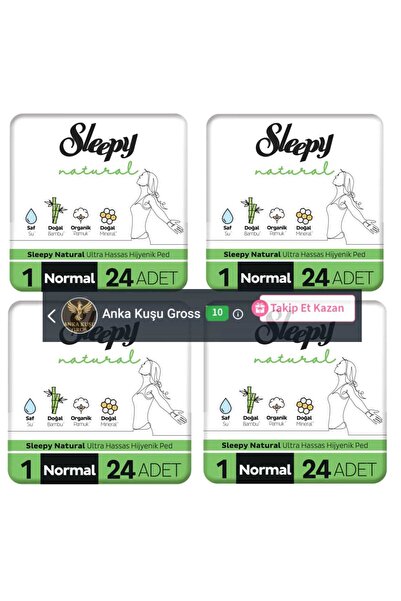 Sleepy فوط صحية طبيعية فائقة الحساسية عادية 24×4 = 96 قطعة