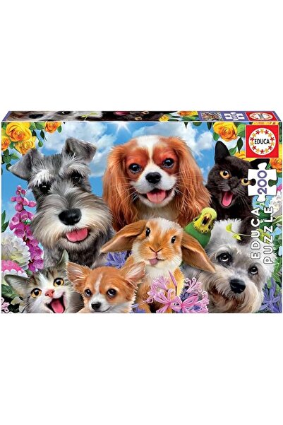 EDUCA Pet Selfie 200-piece Jigsaw Puzzle, 40 x 28 cm, Ages 6+