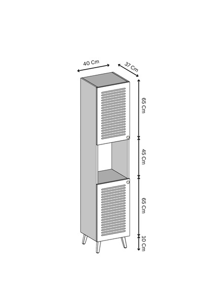 Furnitt Home Sümer Panjur Kapak Açık Raf Kumtaşı Mdf Banyo Dolabı- Kiler Dolabı- Mutfak Dolabı - Çok Amaçlı Dolap