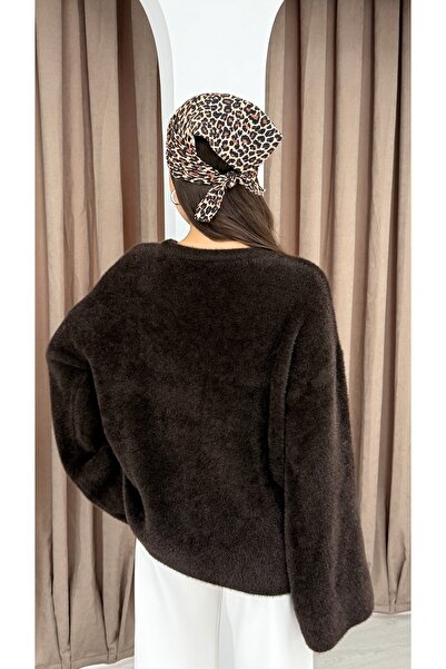 Leo Ferre Women's Brown New Season Crew Neck Spanish Sleeve Stylish Knitwear Sweater. 2559