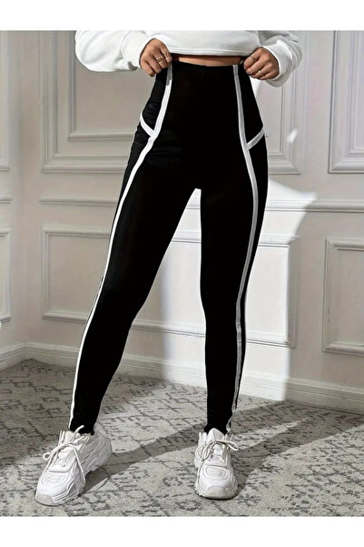 Moda Ebrar Women's Striped Workout Diver Leggings