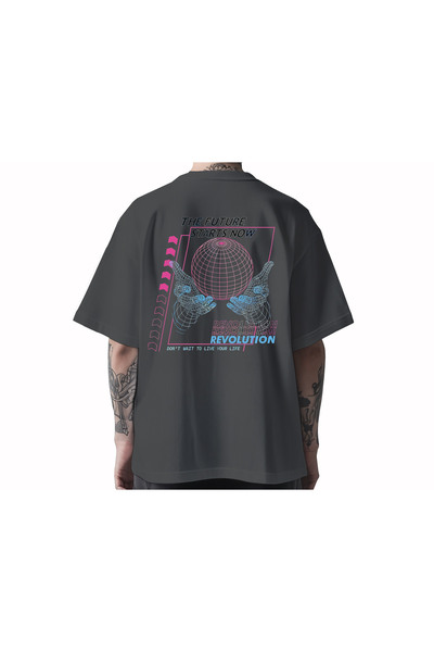 Koi Art Design Μελλοντική Επανάσταση / Υπερμεγέθες Unisex Μπλουζάκι / 95% Βαμ...