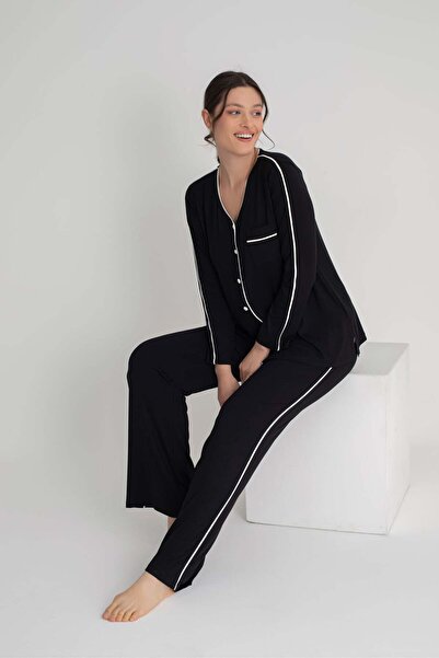 CONFEO 840-854 Front Buttoned Long Sleeve Pajama Set