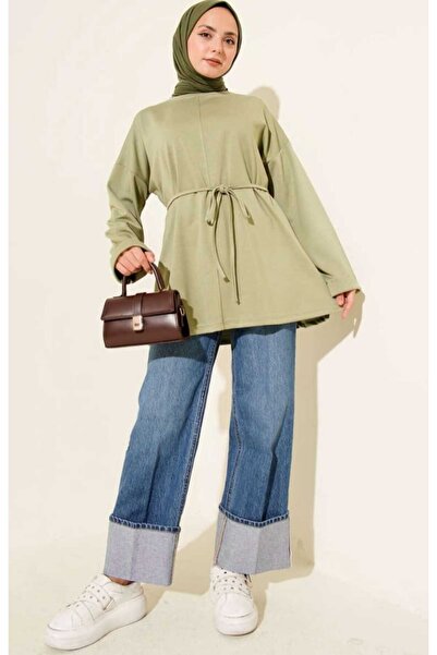 MODA VEDAT Crew Neck Rope Belted Tunic