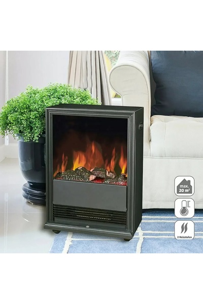 Voltotherm Evde Şömine Keyfi! 2000W Gerçek Alev Efektli Ayaklı Dekoratif Şömine – Modern Antrasit