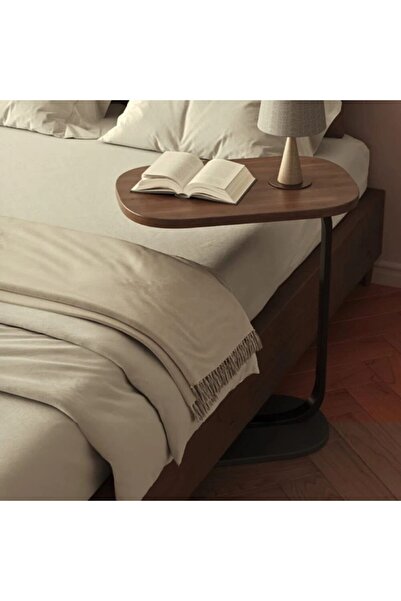 UNİBOX Coffee Table, Rectangular, Wood with Metal, Dimensions 45 x 59.5 x 28 cm, Black Brown,