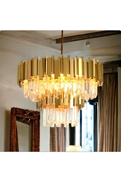 KARAZ Two-tier crystal chandelier, 60 cm diameter