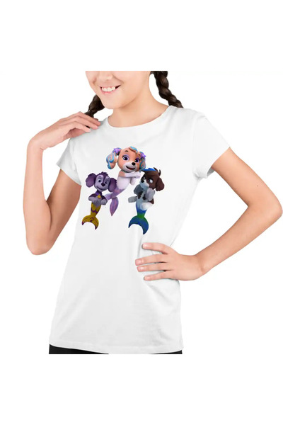 OEM Tricou Copii Fete Paw Patrol Merpups Caini Sirena Patrula Catelusilor