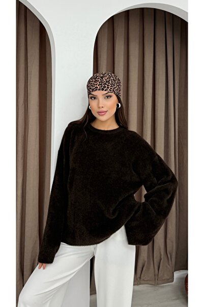 Leo Ferre Women's Brown New Season Crew Neck Spanish Sleeve Stylish Knitwear Sweater. 2559