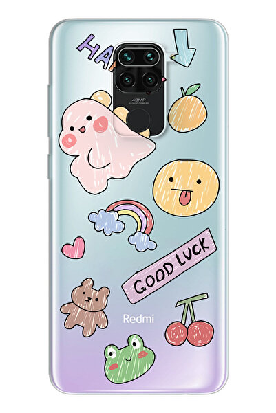 Elorakılıf Xiaomi Redmi Note 9 Uyumlu Baskılı Yumuşak Silikon Şeffaf Telefon ...