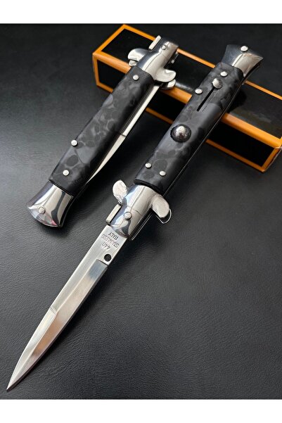 Retro Steampunk Italyan Çakı Paslanmaz Çelik Çakı 21 Cm