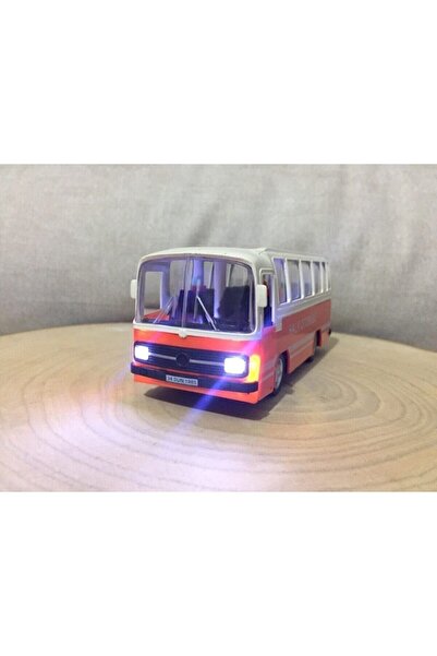 MODEL MAKET Maxx Wheels Sesli ve Işıklı Nostaljik Halk Otobüsü 15 Cm. - Turuncu