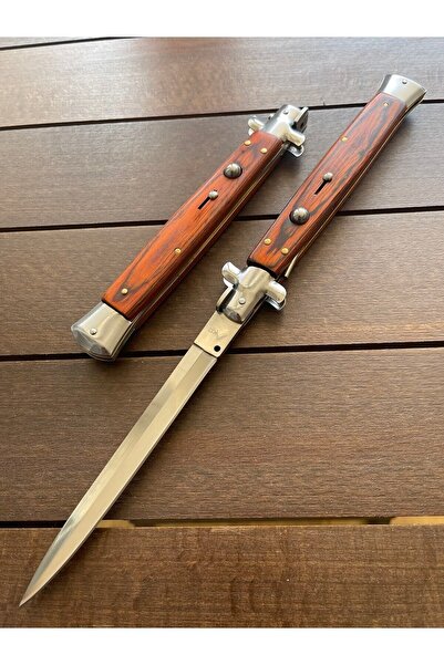 Retro Steampunk Akc Italyan Çakı 33 cm Kılıflı