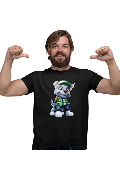 OEM Tricou Barbati Paw Patrol Rocky Patrula Catelusilor Pompier