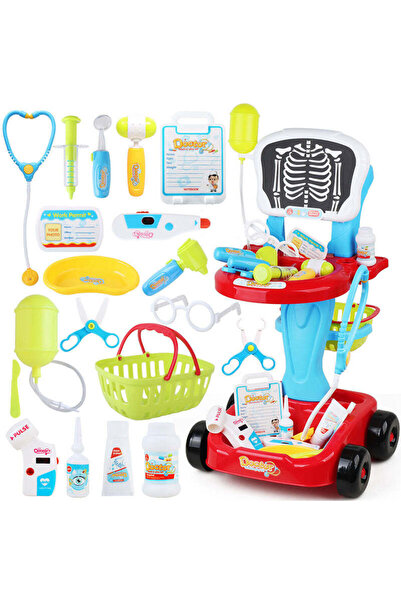 buz Doctor's Cart Toy Set, Interactive - 23 Pieces, Lights & Sounds