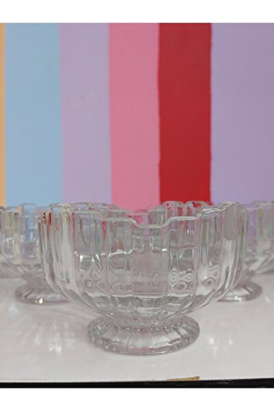 DEKOR ZÜCCACİYE HOME Milan bowl 6-piece glass bowl with legs